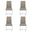 Upholstered Leather Dining Side Chairs Set of 4 In Taupe and Silver