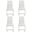 Upholstered Leather Dining Side Chairs Set of 4 In White and Silver
