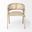 Upholstered Linen Curved Back Dining Arm Chair In Beige and Gray