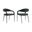 Upholstered Polyester Open Back Dining Arm Chairs Set of 2 In Gray and Black