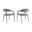 Upholstered Polyester Open Back Dining Arm Chairs Set of 2 In Gray and Black