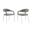 Upholstered Polyester Open Back Dining Arm Chairs Set of 2 In Grey and Silver