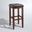 Upholstered Square Seat 2-Piece Barstool Set In Black and Mahogany