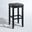 Upholstered Square Seat 2-Piece Barstool Set In Black