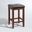 Upholstered Square Seat 2 Piece Counter Height Barstool Set In Black and Mahogany