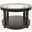 Urban Icon Round Glass Inlay Coffee Table In Merlot