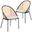 Urbane Modern Dining Chair Set of 2 with Wicker Back In Taupe