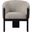 Valdez Boucle Upholstered Barrel Back Accent Chair In Beige