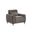 Valentina 38.5 Inch Chenille Chair with Metal Legs and Throw Pillow In Gray