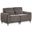 Valentina 62 Inch Chenille Loveseat with Metal Legs and Throw Pillows In Gray