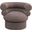 Valentina Linen Textured Fabric Accent Swivel Chair In Brown
