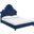 Valentina Navy Queen Tufted Nailhead Performance Velvet Platform Bed