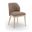 Valeo Linen Textured Fabric Upholstered Dining Chair Set of 2 In Brown