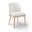 Valeo Linen Textured Fabric Upholstered Dining Chair Set of 2 In Cream