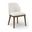 Valeo Linen Textured Fabric Upholstered Dining Chair Set of 2 In Cream