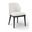 Valeo Linen Textured Fabric Upholstered Dining Chair Set of 2 In Cream