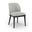 Valeo Linen Textured Fabric Upholstered Dining Chair Set of 2 In Grey