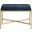 Valley Chenille Fabric Bench In Navy and Gold