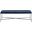 Valley Chenille Fabric Bench In Navy and Silver