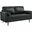 Valour Black Leather Loveseat