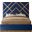 Vector Velvet King Bed In Navy