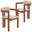 Velo Series Modern Dining Chair Set of 2 In Dark Natural Wood with Taupe Seat