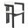 Velo Series Modern Dining Chair Set of 4 In Black Wood with Off White Seat