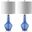 Velor Blue Table Lamp Set of 2