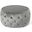 Velvet Upholstered Ottoman with Button Tufted and Tempered Glass Top In Smoke
