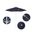 Venture 7.5' Patio Umbrella with Aluminum Pole Fiberglass Ribs Push Lift with Olefin Fabric In Navy Blue and Matte White