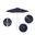Venture 7.5' Patio Umbrella with Aluminum Pole Fiberglass Ribs Push Lift with Olefin Fabric In Navy Blue and Silver Anodized