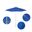 Venture 7.5' Patio Umbrella with Aluminum Pole Fiberglass Ribs Push Lift with Olefin Fabric In Royal Blue and Silver Anodized