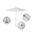 Venture 7.5' Patio Umbrella with Aluminum Pole Fiberglass Ribs Push Lift with Olefin Fabric In White and Silver Anodized