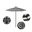 Venture 7.5' Patio Umbrella with Aluminum Pole Fiberglass Ribs Push Lift with Sunbrella Fabric In Cabana Classic and Bronze