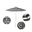 Venture 7.5' Patio Umbrella with Aluminum Pole Fiberglass Ribs Push Lift with Sunbrella Fabric In Cabana Classic and Silver Anodized