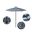 Venture 7.5' Patio Umbrella with Aluminum Pole Fiberglass Ribs Push Lift with Sunbrella Fabric In Cabana Regatta and Bronze