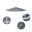 Venture 7.5' Patio Umbrella with Aluminum Pole Fiberglass Ribs Push Lift with Sunbrella Fabric In Cabana Regatta and Matte White
