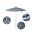 Venture 7.5' Patio Umbrella with Aluminum Pole Fiberglass Ribs Push Lift with Sunbrella Fabric In Cabana Regatta and Silver Anodized