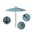 Venture 7.5' Patio Umbrella with Aluminum Pole Fiberglass Ribs Push Lift with Sunbrella Fabric In Dolce Oasis and Bronze