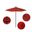 Venture 7.5' Patio Umbrella with Aluminum Pole Fiberglass Ribs Push Lift with Sunbrella Fabric In Jockey Red and Bronze