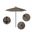 Venture 7.5' Patio Umbrella with Aluminum Pole Fiberglass Ribs Push Lift with Sunbrella Fabric In Spectrum Dove and Bronze