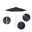 Venture 7.5' Patio Umbrella with Aluminum Pole Fiberglass Ribs Push Lift with Sunbrella Fabric In Spectrum Indigo and Silver Anodized