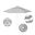 Venture 9' Patio Umbrella with Aluminum Pole Fiberglass Ribs Pully Lift with Olefin Cabana Stripe Fabric In Gray White and Matte White