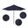 Venture 9' Patio Umbrella with Aluminum Pole Fiberglass Ribs Push Lift with Olefin Fabric In Navy Blue and Bronze