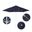 Venture 9' Patio Umbrella with Aluminum Pole Fiberglass Ribs Push Lift with Olefin Fabric In Navy Blue and Matte White