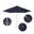 Venture 9' Patio Umbrella with Aluminum Pole Fiberglass Ribs Push Lift with Olefin Fabric In Navy Blue and Silver Anodized