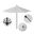 Venture 9' Patio Umbrella with Aluminum Pole Fiberglass Ribs Push Lift with Olefin Fabric In White and Bronze