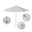 Venture 9' Patio Umbrella with Aluminum Pole Fiberglass Ribs Push Lift with Olefin Fabric In White and Silver Anodized