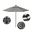 Venture 9' Patio Umbrella with Aluminum Pole Fiberglass Ribs Push Lift with Sunbrella Fabric In Cabana Classic and Bronze
