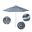 Venture 9' Patio Umbrella with Aluminum Pole Fiberglass Ribs Push Lift with Sunbrella Fabric In Cabana Regatta and Silver Anodized
